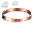 Cross Crystal Custom Stempel Rose Gold Edelstahl Liebe Armreif